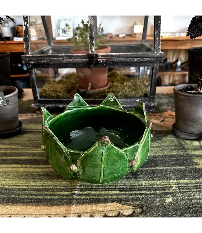 Ceramic Artichoke Bowl Green