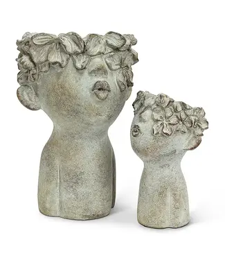 Large Kissing Face Planter 10"H