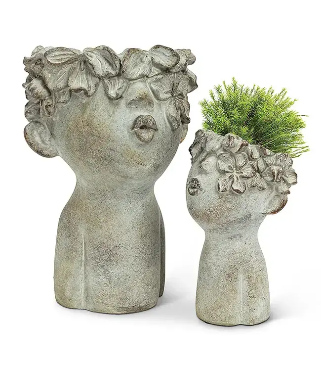 Large Kissing Face Planter 10"H
