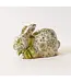 Green Toile Decoupage Sitting Bunny