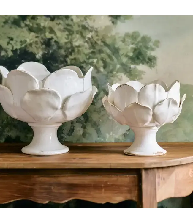 Ceramic Petal Bowl Ivory Large