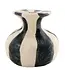 Black Striped Ceramic Candle Holder - Small