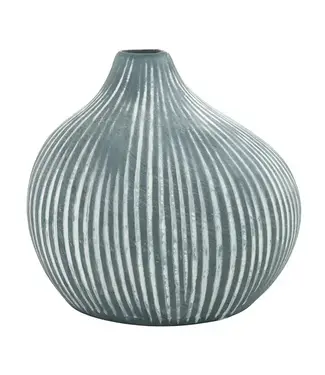 Blue Striped Droplet Vase