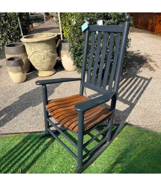 Troutman Chair Co. Charleston Green w/Harvest Oak Seat Classic Lumbar Rocker