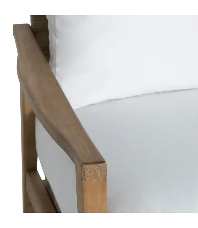 Summer Classics Pointe Sofa in Natural  Teak with Bali Pearl Cushion (no welt)