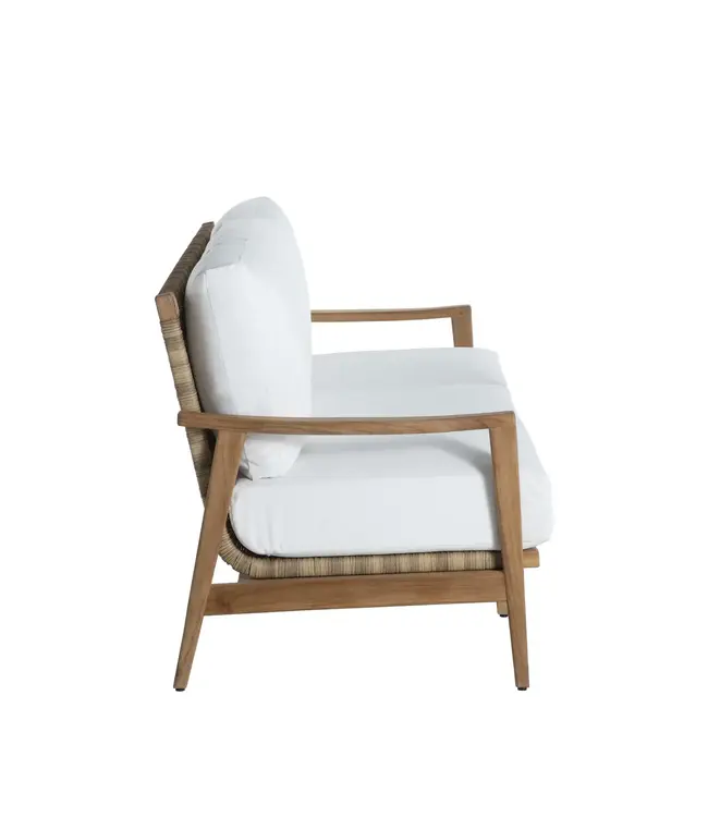 Summer Classics Pointe Sofa in Natural  Teak with Bali Pearl Cushion (no welt)