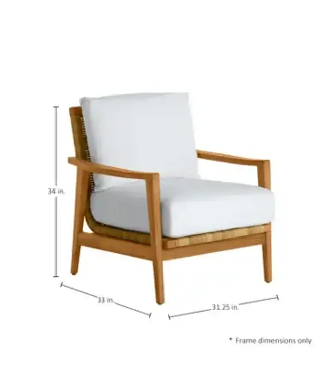 Summer Classics Pointe Lounge Chair with Dream Cushion in Bali Pearl no welt