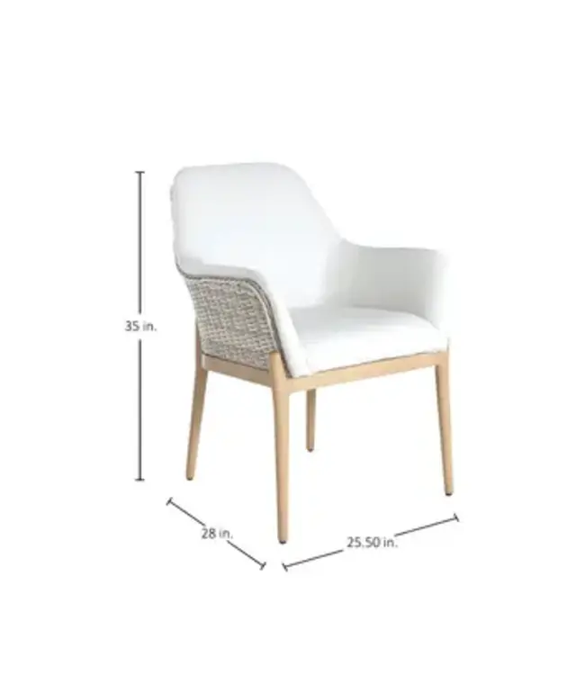 Summer Classics Palma Arm Chair Natural/Linen Wicker