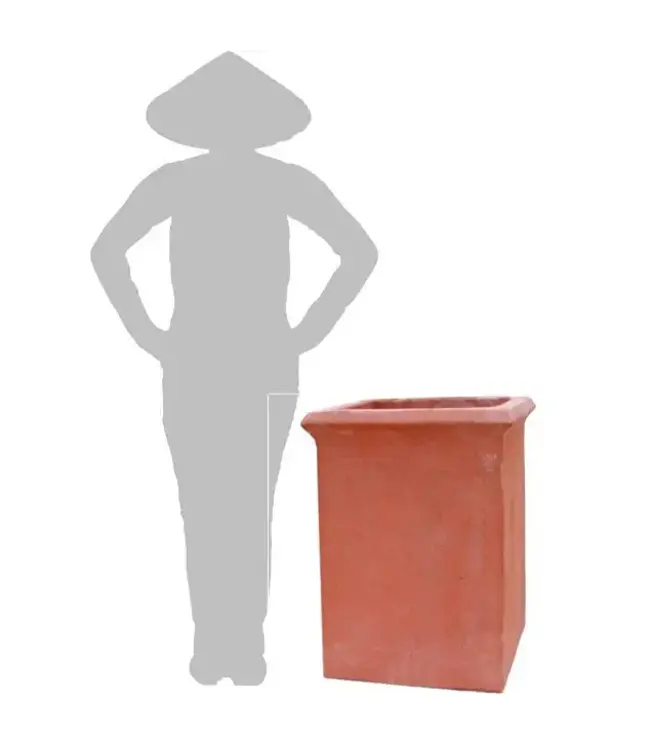 Aria Tall Square~24"H x 14"W Italian Classic Terra Cotta