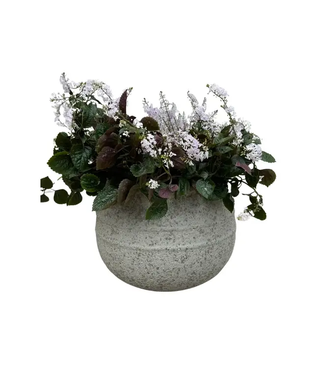 Orbi Planter S/2 14"H x 18.5"W Greige (no hole)