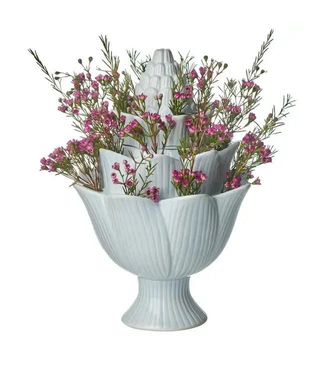 Artichoke Handmade Ceramic Tulipiere Small Blue