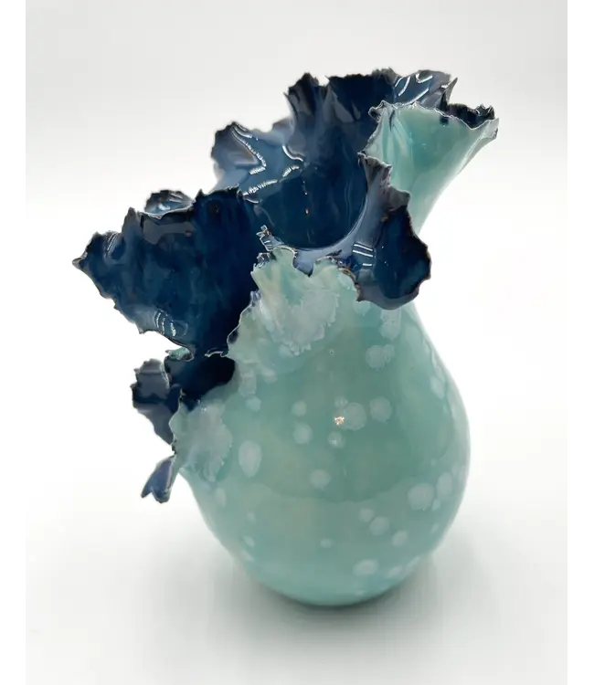 Artisan-made Burst Vessel,  Blue