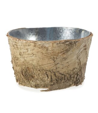 BIRCH POT WITH ZINC 6.5" X 3.5"