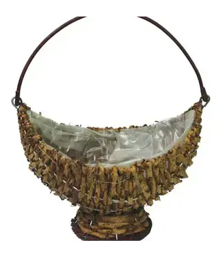 Wicker Flower Basket 12" X 7" X 12"