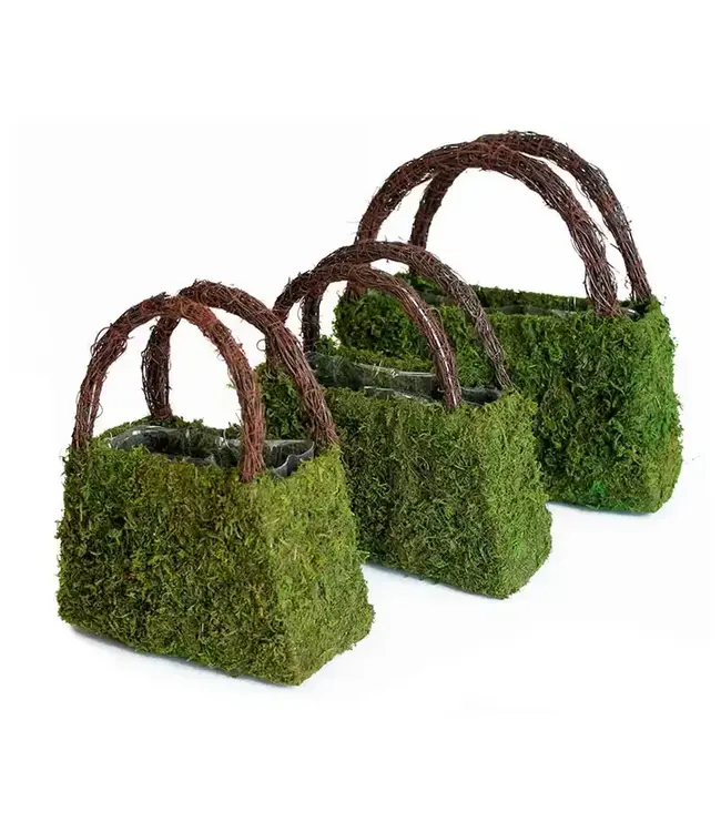 Beaumont Wicker Purse with Wicker Handles  Set of 3