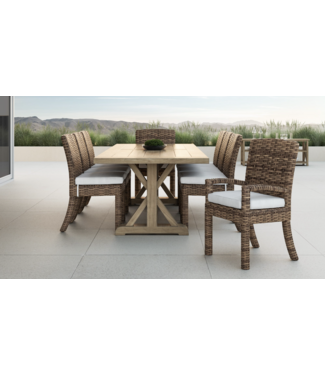 Sunset West Trestle Dining Table in Coastal Teak- Frame Only 94"