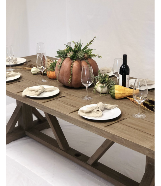 Sunset West Trestle Dining Table in Coastal Teak- Frame Only 94"