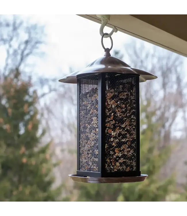 11 Inch Cherry Woodgrain Finish Bird Feeder