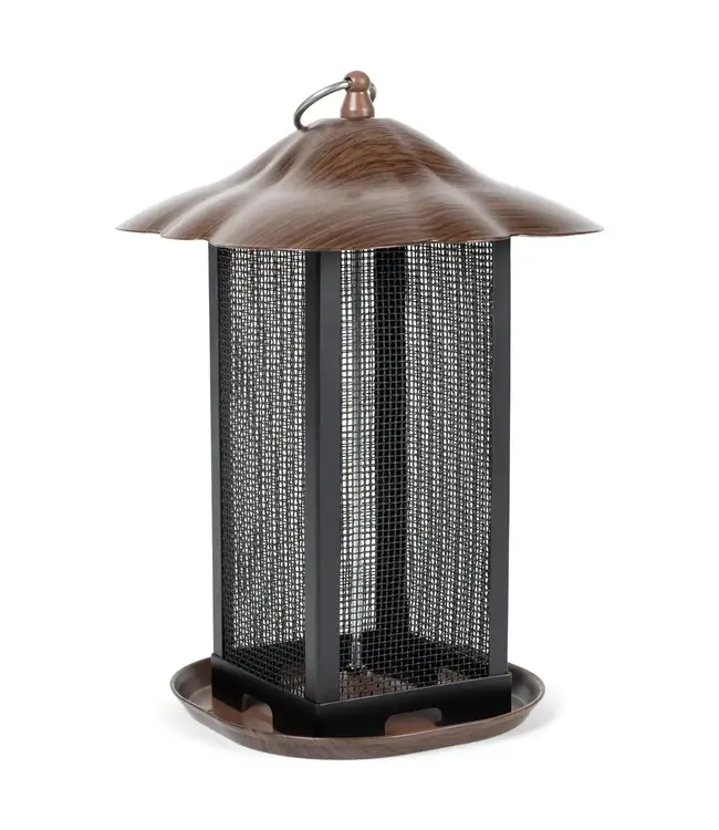 11 Inch Cherry Woodgrain Finish Bird Feeder