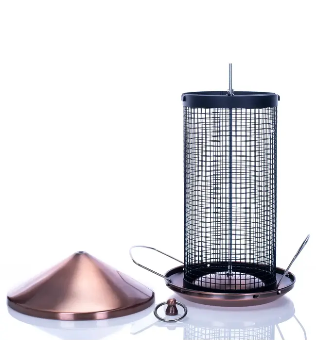 12-in Copper Finish Bird Feeder
