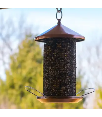 12-in Copper Finish Bird Feeder