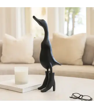 Black Bamboo Wood Duck in Rainboots