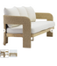 Madrid Sofa in Natural Teak | Oat with Momento Snow Cushions