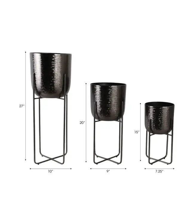 Metal Etched Stand Planter - Medium
