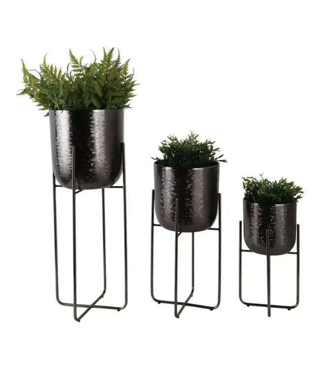 Metal Etched Stand Planter - Large