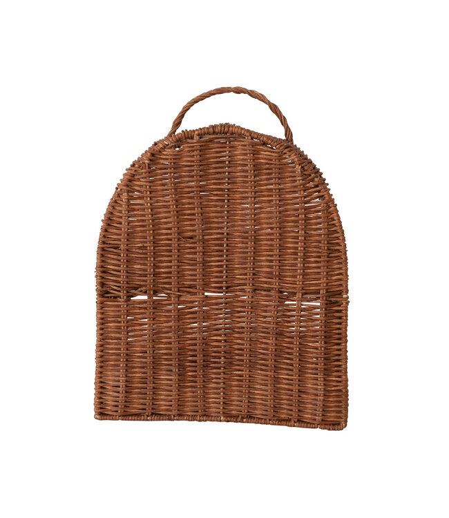 Hand-Woven Rattan 2-Tier Basket with Handle