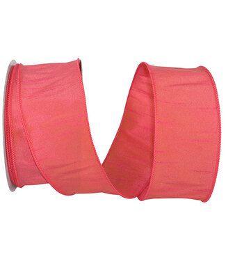 Ribbon - Dupioni Supreme Wired Edge Ribbon, Coral 2.5inx20yd