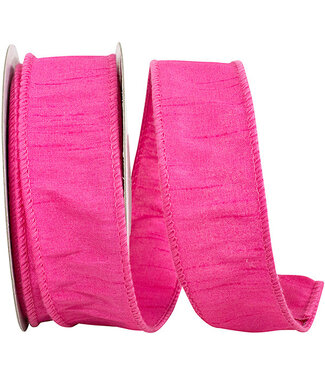 Ribbon - Dupioni Supreme Wired Edge Ribbon, Shocking Pink, 1.5inx10yd