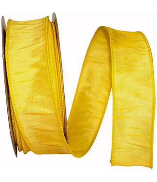 Ribbon - Dupioni Supreme Wired Edge Ribbon, Yellow, 1.5inx20yd