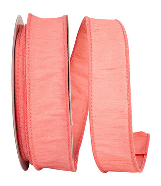 Ribbon - Dupioni Supreme Wired Edge Ribbon, Dusty Rose, 1.5inx20yd