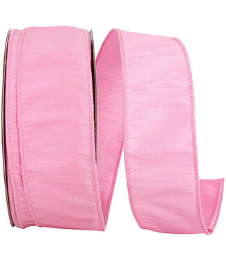 - Dupioni Supreme Wired Edge Ribbon, Pink, 2.5inx50yd