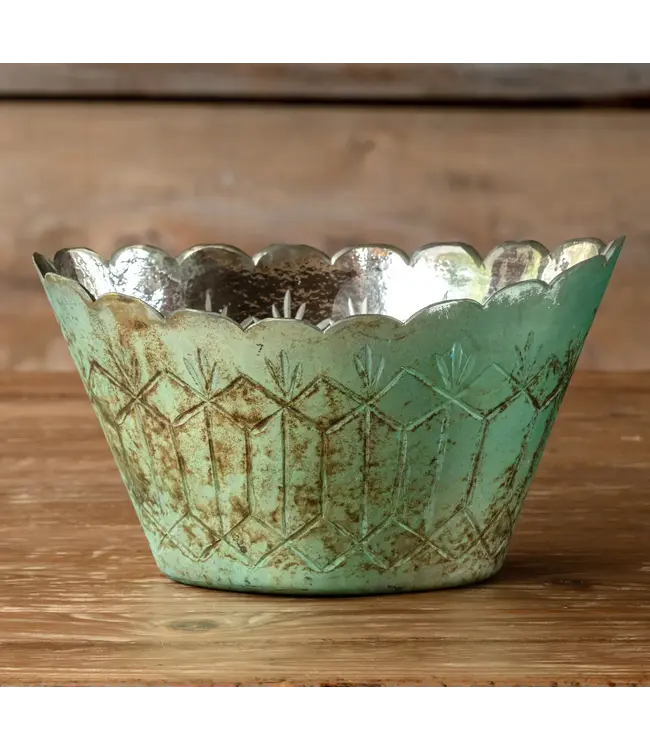 Antique French Blue Etched Center Piece