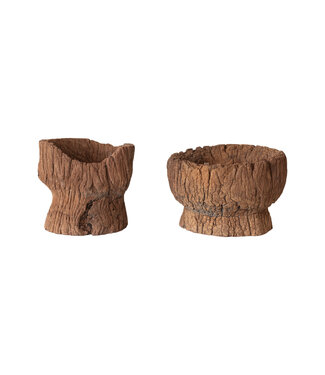 The Plant Shoppe Found Carved Wood Mortar Bowl