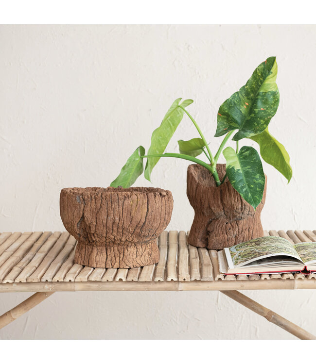 The Plant Shoppe Found Carved Wood Mortar Bowl