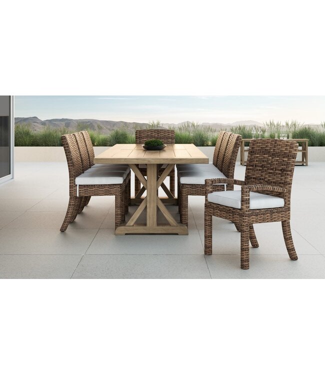 Sunset West Trestle Dining Table in Coastal Teak- Frame Only 94"