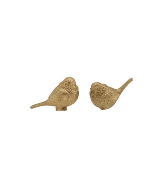 Resin Bird, Gold Finish, 2 Styles  2.88'' H