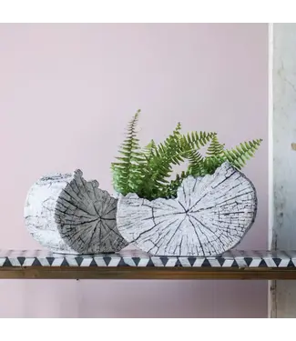 Faux Bois Slice Planter