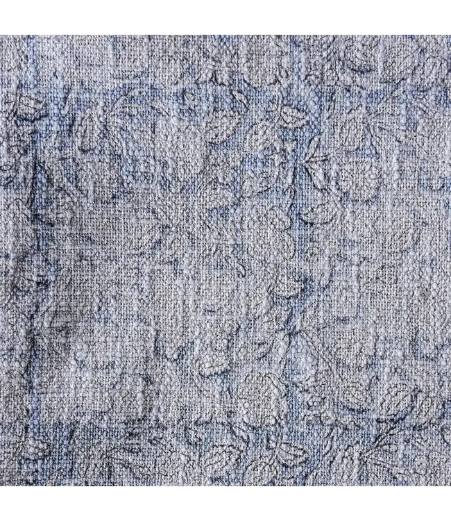 Handloom Cotton Throw,  Blue Block Print
