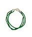White Heart Glass Beads, Green