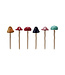 Stoneware Mushroom Plant Stake, Asst Styles
