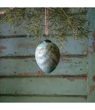 Azure Glass 4" Egg Ornament