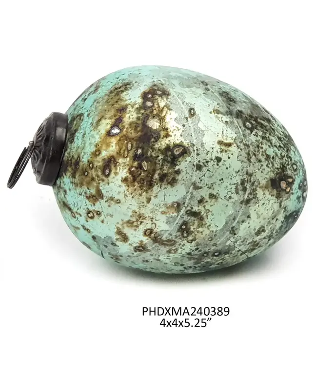 Azure Glass 4" Egg Ornament