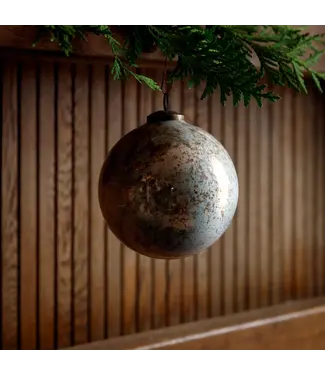Vintage Marble Glass Ball Ornament 5"