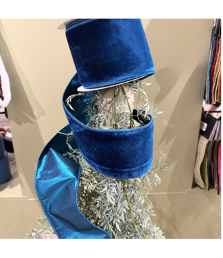 John Mark Enterprises JME Velvet Metallic Dupion Fused Blue-4x10yd