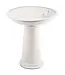 Ceramic Bird Bath on Pedestal White