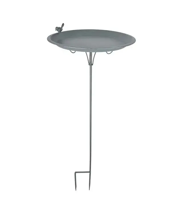 Metal Bird Bath on a Stake